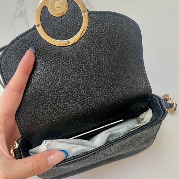 NWT Michael Kors Fulton Small Black Leather Crossbody Bag - Picture 3 of 6